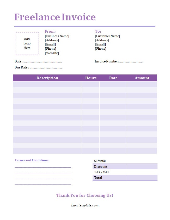 Freelance Invoice Template