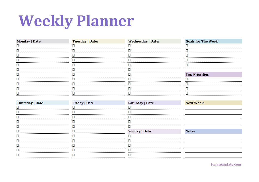 Weekly Planner Template